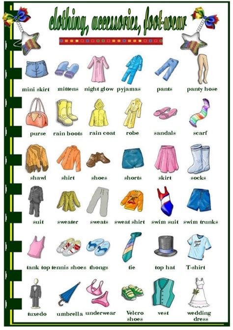 clothes dictionary